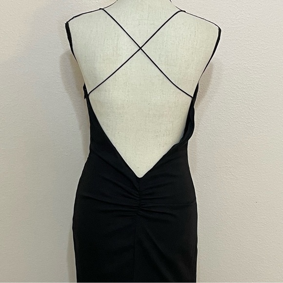 Jarlo Evening Dress Black Spaghetti Strap Event Dress Size 4 - Picture 6 of 14
